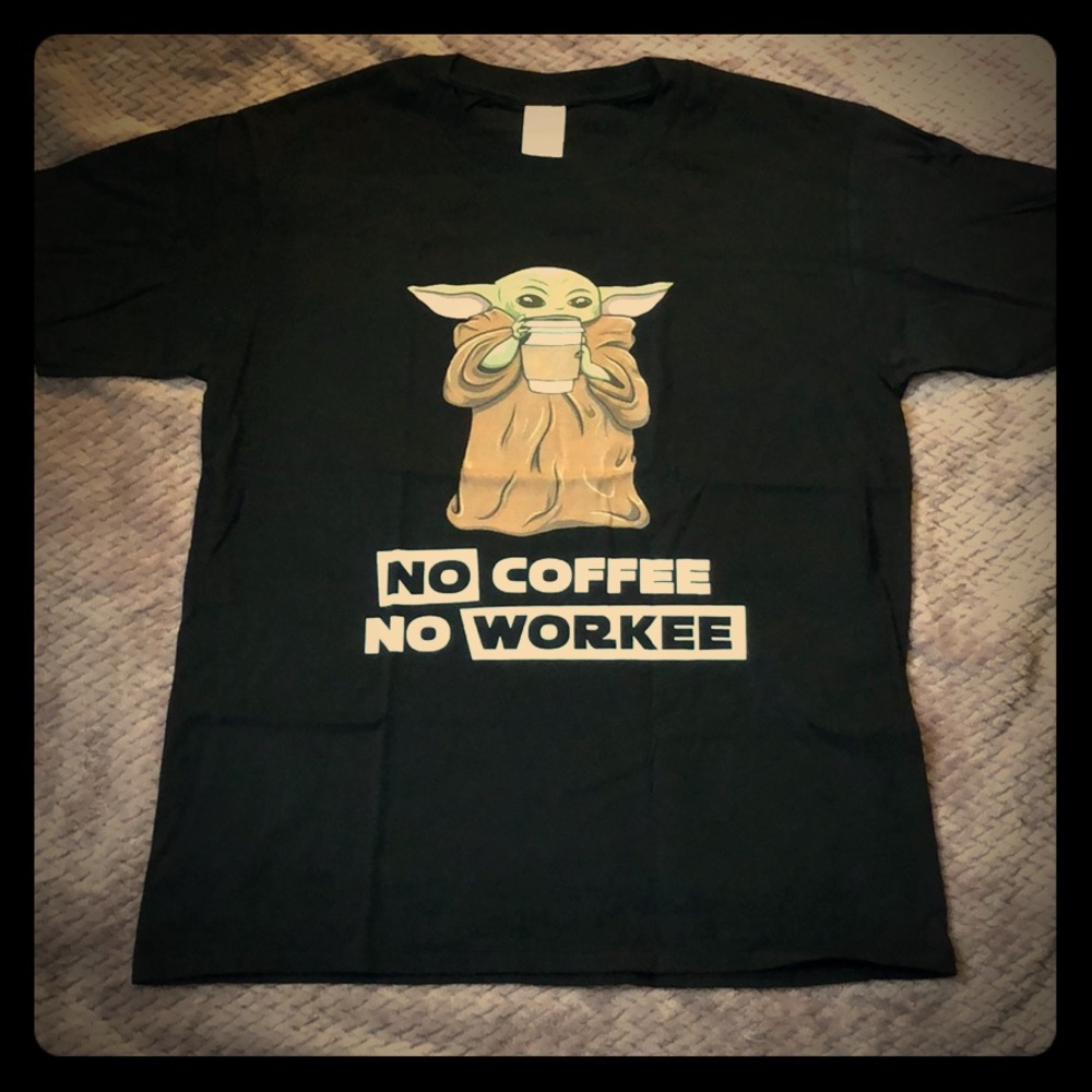 Star Wars Baby Yoda No Coffee No Workee T Shirts - Picture 1 of 2
